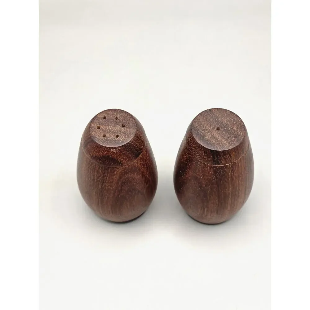 Vintage Teak Wood Salt and Pepper Shakers Danish Modern Mid Century